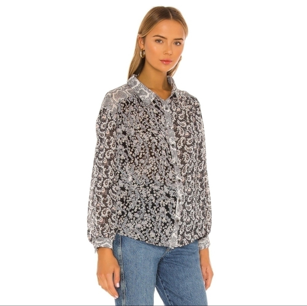 Free People Dani Button Down Blouse Size Small
